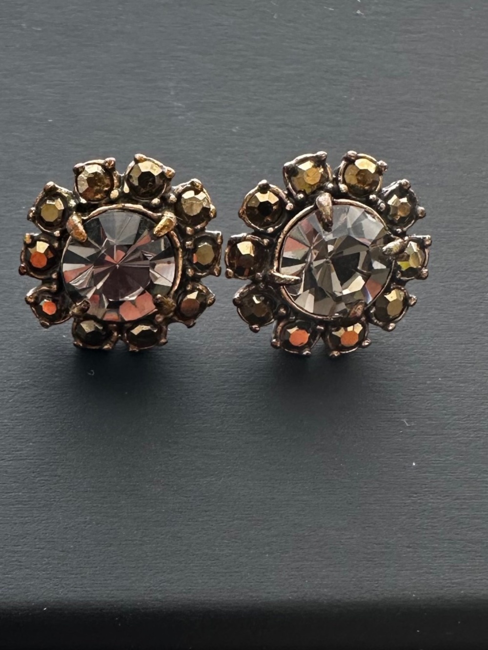 J. Crew gold crystal earrings